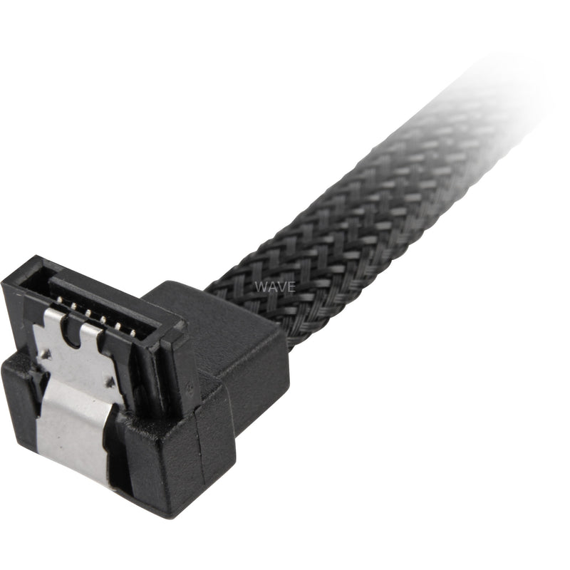 Afbeelding laden in galerijviewer, Sharkoon sata iii 90° sleeve kabel (zwart, 0,75 meter)
