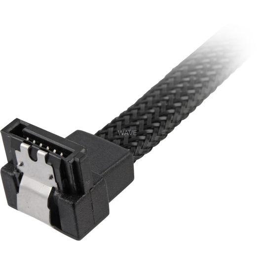Sharkoon sata iii 90° sleeve kabel (zwart, 0,75 meter)