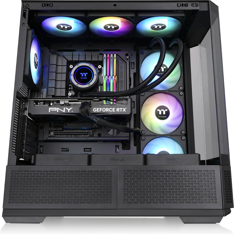 Afbeelding laden in galerijviewer, Thermaltake view 370 tg argb midi tower behuizing (zwart | 2x usb-a | 1x usb-c | rgb | tempered glass)
