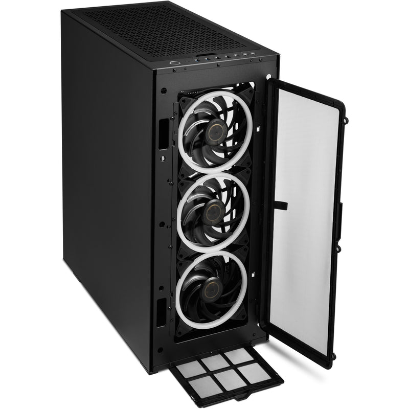 Afbeelding laden in galerijviewer, Sharkoon rev300 midi tower behuizing (zwart | 4x usb-a | 1x usb-c | rgb | tempered glass)
