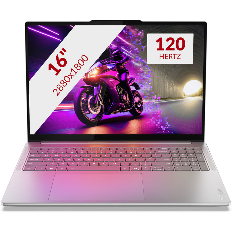 Afbeelding laden in galerijviewer, Lenovo yoga pro 9 16iah10 (83l00078mh) aura edition 16 laptop (grijs | core ultra 7 255h | rtx 5060 | 32 gb | 1 tb ssd)
