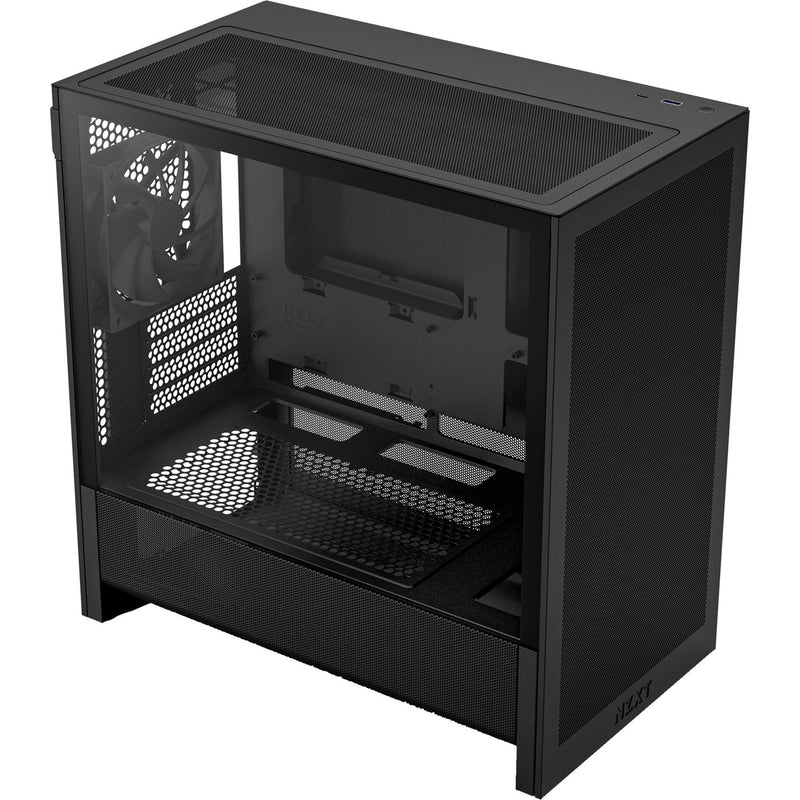 Afbeelding laden in galerijviewer, Nzxt h3 flow midi tower behuizing (zwart (mat) | 1x usb-a | 1x usb-c | tempered glass)
