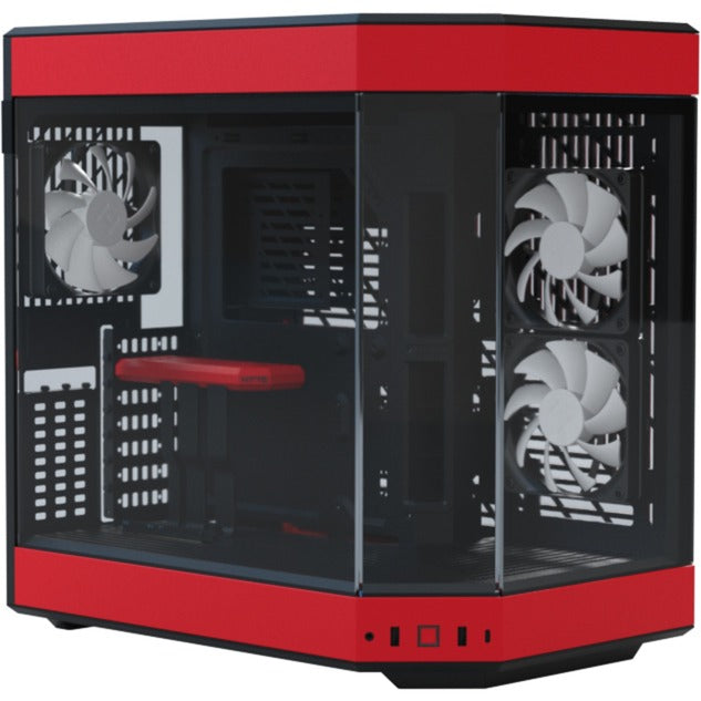 Afbeelding laden in galerijviewer, Hyte y60 midi tower behuizing (rood zwart | 3x usb-a | tempered glass)
