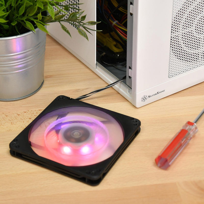 Afbeelding laden in galerijviewer, Silverstone sst-fw124-argb 120x120x15 case fan (zwart, 120 x 120 x 15 mm, pwm)
