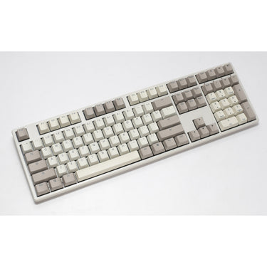 Ducky origin vintage mechanisch toetsenbord (grijs, us lay-out (qwerty), cherry mx silent red, 100%, hot swap, pbt double-shot keycaps)