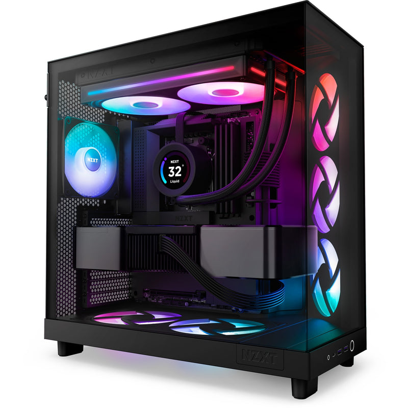 Afbeelding laden in galerijviewer, Nzxt f280 rgb core case fans (zwart, 2 stuks, 280 x 140 x 26 mm)
