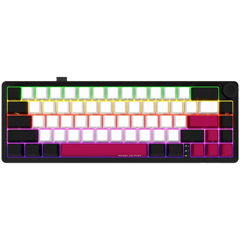 Afbeelding laden in galerijviewer, Lorgar kbp70mw rgb mechanisch gaming toetsenbord (zwart, us lay-out (qwerty), logar toxic purple, 65%, rgb, hot-swappable, pbt double-shot, bluetooth | 2.4ghz | usb)
