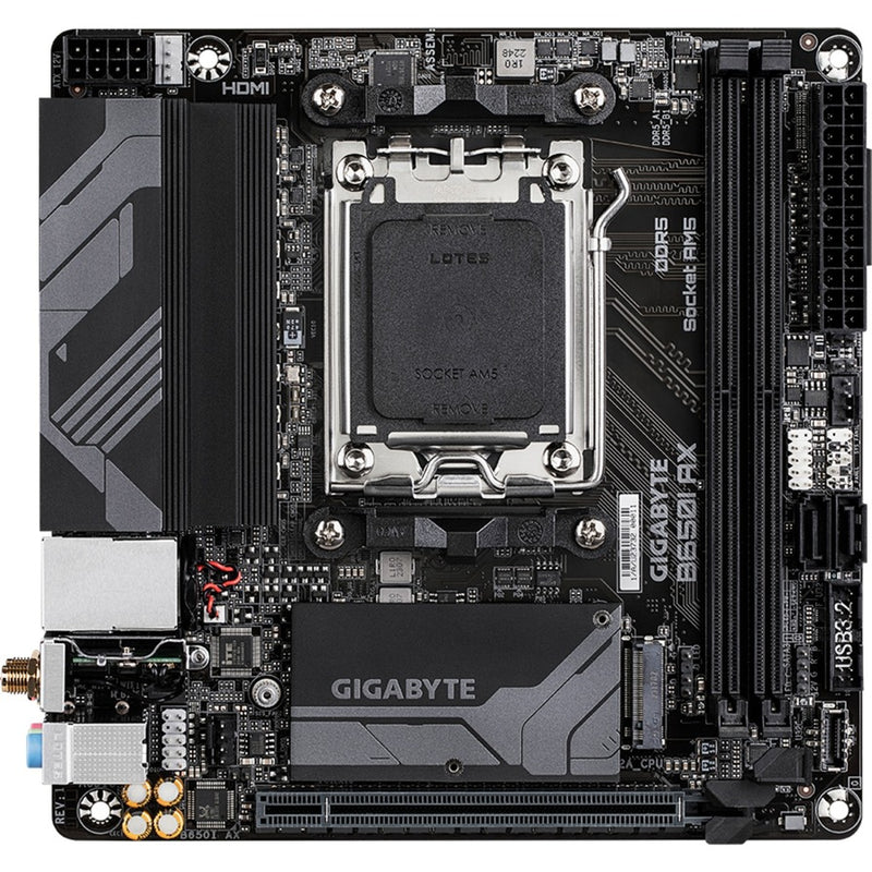 Afbeelding laden in galerijviewer, Gigabyte b650i ax socket am5 moederbord (zwart grijs, raid, 2.5 gb-lan, wlan, bt, sound, mini-itx)

