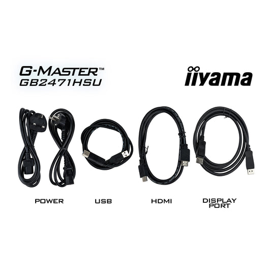 Iiyama g-master red eagle gb2471hsu-b1 23.8 gaming monitor (zwart, 2x hdmi, displayport, usb-a, usb-c, 240 hz)
