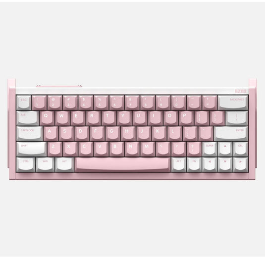 Iqunix ez63 pink magnetic switch gaming he keyboard (wit, us lay-out (qwerty), gateron jade pro, 60%, rgb, double shot pbt keycaps)
