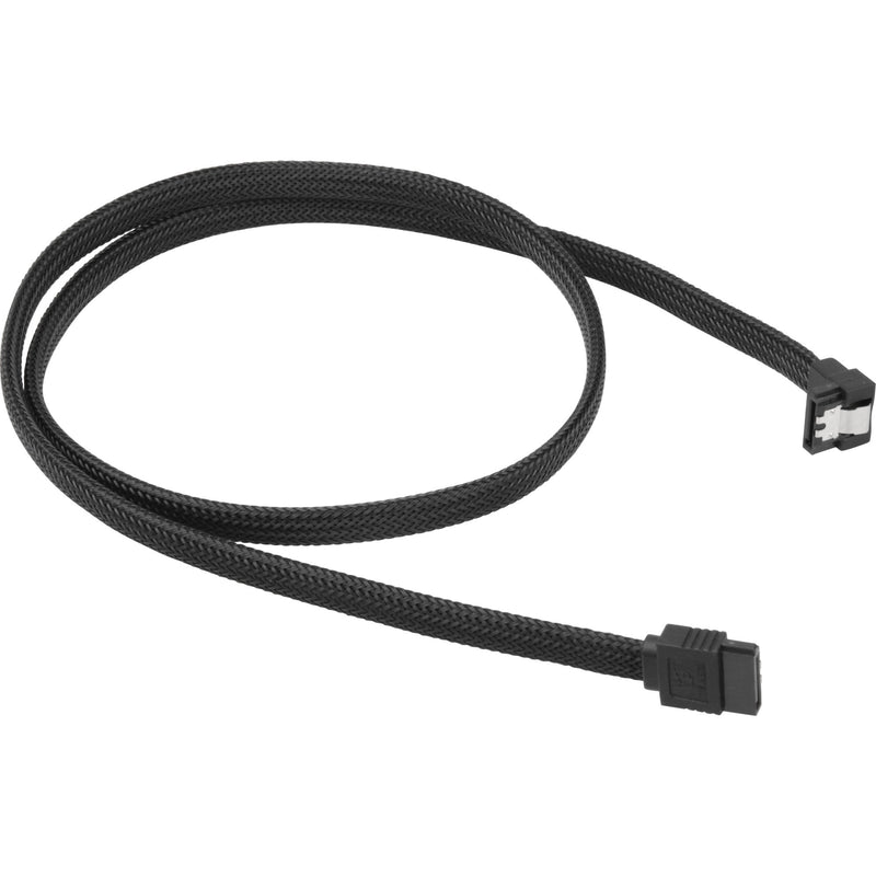 Afbeelding laden in galerijviewer, Sharkoon sata iii 90° sleeve kabel (zwart, 0,75 meter)
