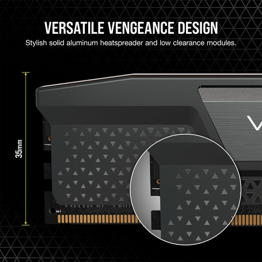 Corsair vengeance 32 gb ddr5-6000 (2x 16 gb) werkgeheugen (zwart, cmk32gx5m2b6000c38, xmp 3.0)
