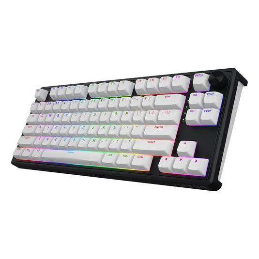 Hator skyfall wireless rgb mechanisch gaming toetsenbord (zwart, us lay-out (qwerty), hator aurum lemon, 80% (tkl), rgb, double shot abs, hot-swap, 2.4ghz | bluetooth | usb-c)