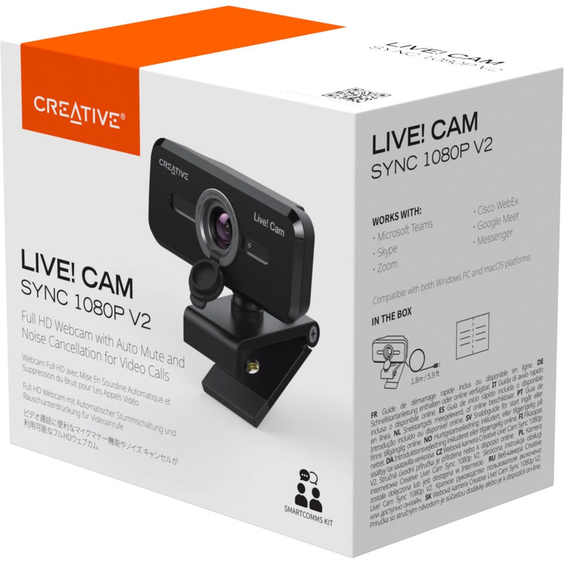 Afbeelding laden in galerijviewer, Creative live! cam sync 1080p v2 webcam (zwart)
