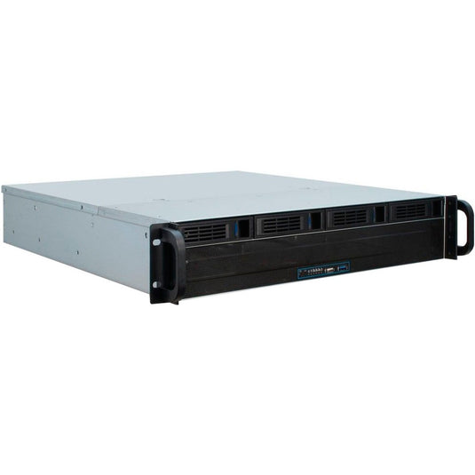 Inter-tech ipc 2u-2404l sata rack behuizing (zwart | 2x usb-a)