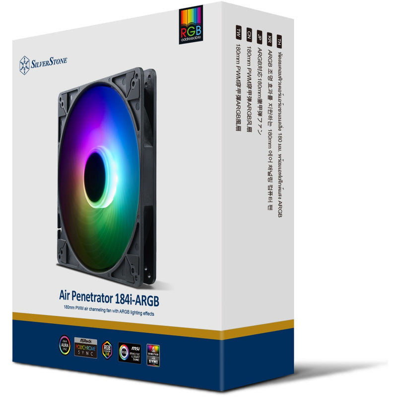 Afbeelding laden in galerijviewer, Silverstone air penetrator 184i argb case fan (zwart, 180 x 180 x 32 mm, pwm)
