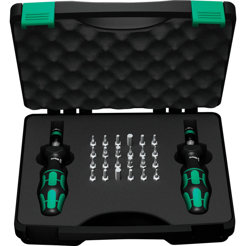 Afbeelding laden in galerijviewer, Wera 7440 41 kraftform momentschroevendraaier-set 0,3-3,0 nm (zwart groen, 26‑delig)
