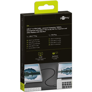 Goobay usb-c naar vga adapterkabel (zwart, 1,8 meter)