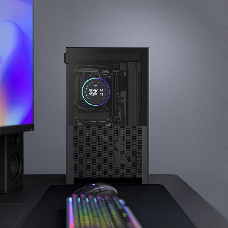 Afbeelding laden in galerijviewer, Nzxt h2 flow mini tower behuizing (zwart | 2x usb-a | 1x usb-c | tempered glass)
