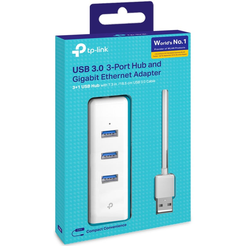 Afbeelding laden in galerijviewer, Tp-link ue330 3-port usb 3.0 + gigabit lan usb-hub (wit)

