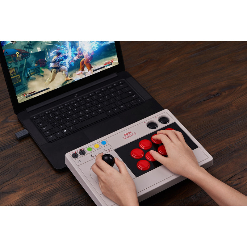Afbeelding laden in galerijviewer, 8bitdo arcade stick joystick (grijs, switch 1, switch 2, pc, bluetooth 2.4g usb-c)
