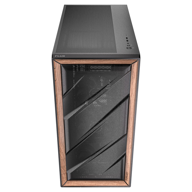 Afbeelding laden in galerijviewer, Antec flux midi tower behuizing (zwart | 2x usb-a | 1x usb-c | tempered glass)
