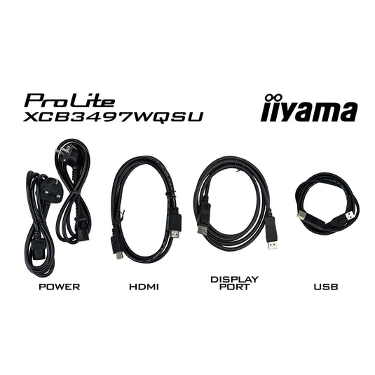 Iiyama prolite xcb3494wqsu-b1 34 curved ultrawide monitor (zwart, 2x hdmi, displayport, 2x usb-a, 2x usb-c)