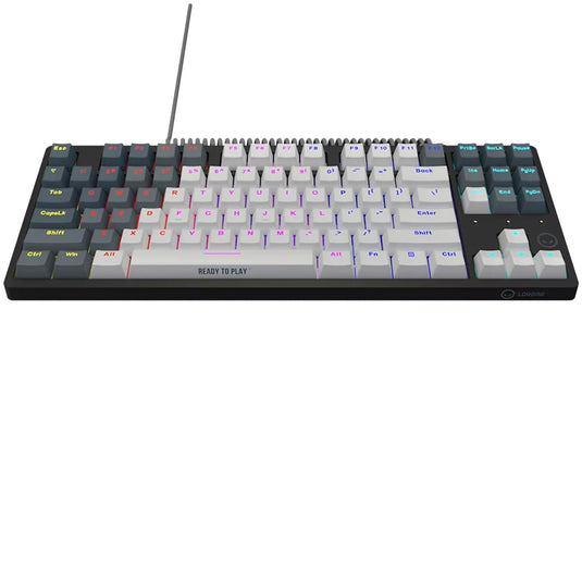 Lorgar azar 514tkl rgb mechanisch gaming toetsenbord (wit, us lay-out (qwerty), logar dream, 80% (tkl), rgb)