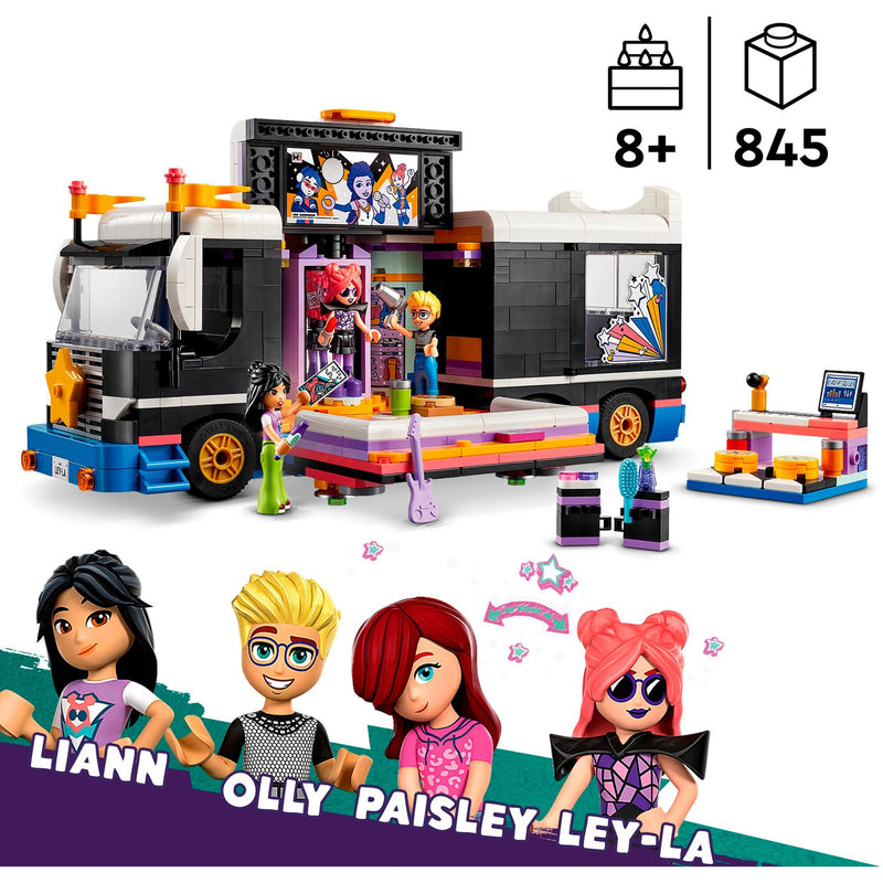 Afbeelding laden in galerijviewer, Lego friends - toerbus van popster constructiespeelgoed (42619)
