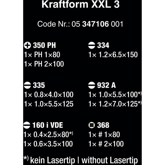 Wera kraftform xxl 3 schroevendraaier (11-delig)