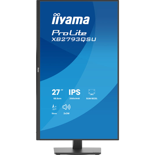 Iiyama prolite xb2793qsu-b1 27 monitor (zwart (mat), hdmi, displayport, usb, audio)