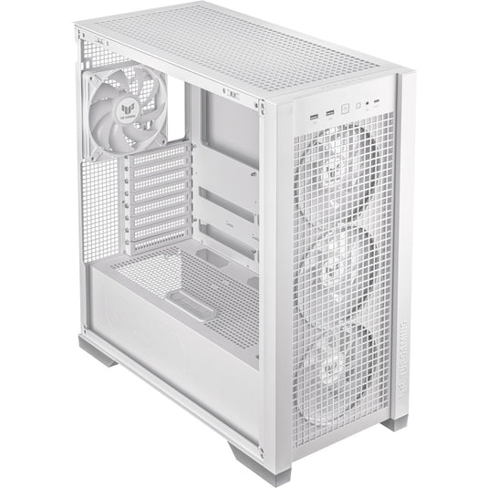 Asus tuf gaming gt302 argb midi tower behuizing (wit | 2x usb-a | 1x usb-c | rgb | tempered glass)