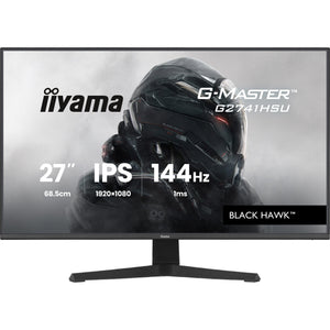 Iiyama g-master black hawk g2741hsu-b1 27 gaming monitor (zwart, 1x displayport, 1x hdmi, 2x usb-a, 144 hz)