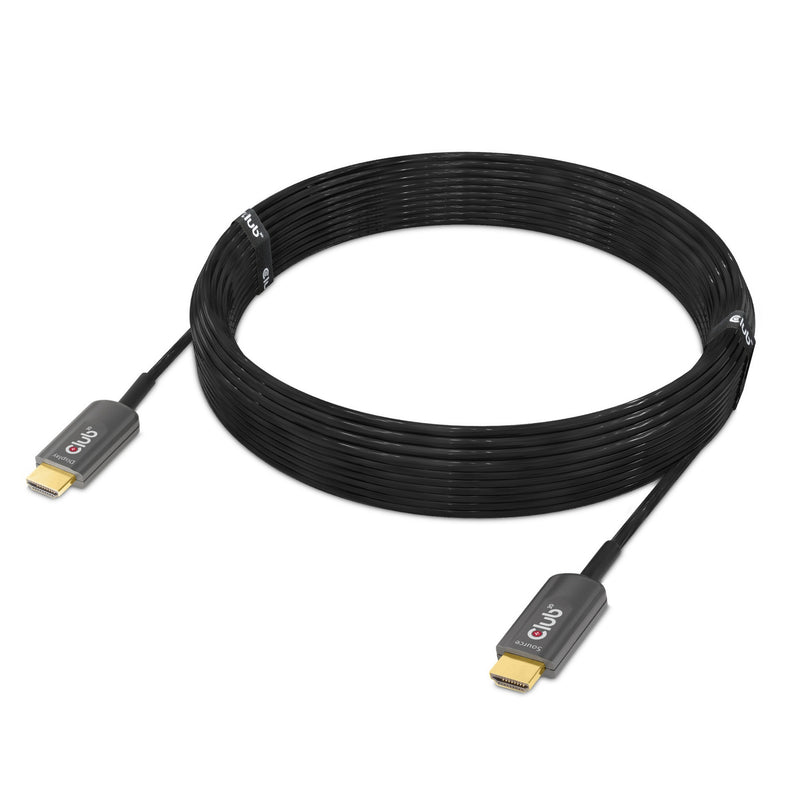 Afbeelding laden in galerijviewer, Club 3d ultra high speed aoc hdmi 2.1 gecertificeerde unidirectioneel kabel male-male (zwart, 10 meter, 4k 120hz, 8k 60hz, 48gbps)
