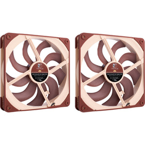 Noctua nf-a14x25 g2 pwm sx2-pp case fans (bruin beige, 2 stuks, 140 x 140 x 25 mm)