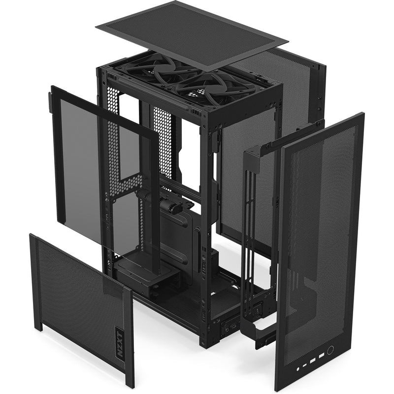 Afbeelding laden in galerijviewer, Nzxt h2 flow mini tower behuizing (zwart | 2x usb-a | 1x usb-c | tempered glass)
