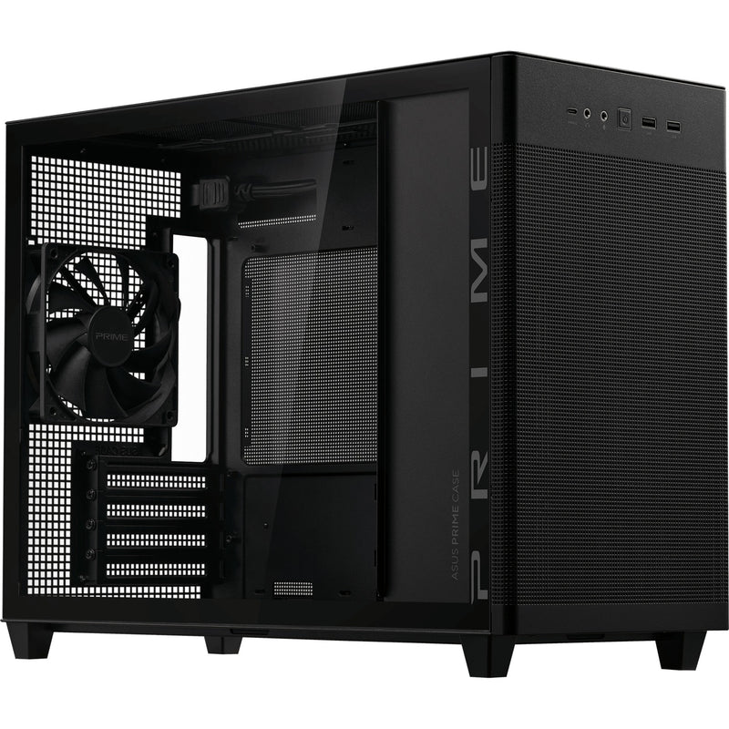 Afbeelding laden in galerijviewer, Asus prime ap201 mini tower behuizing (zwart | 2x usb-a | 1x usb-c | tempered glass)
