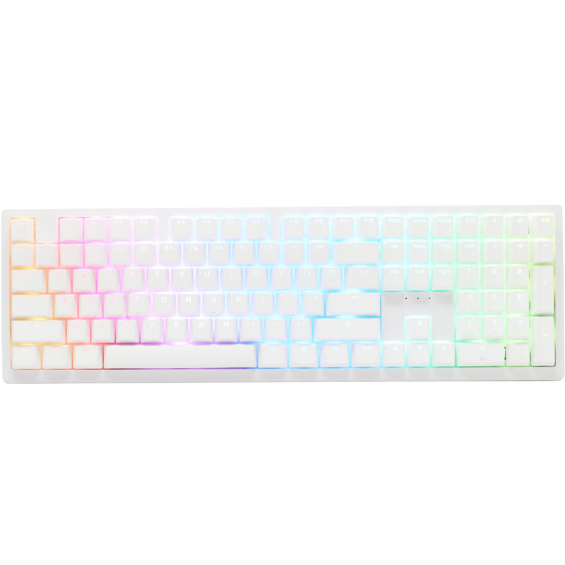 Afbeelding laden in galerijviewer, Ducky zero 6108 pure white rgb mechanisch gaming toetsenbord (wit, us lay-out (qwerty), cherry mx2a red, 100%, rgb leds, double-shot pbt, hot swap, 2.4ghz | bluetooth | usb-c)
