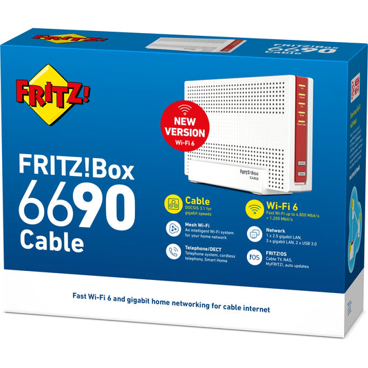 Fritz! box 6690 cable international router (wit rood)