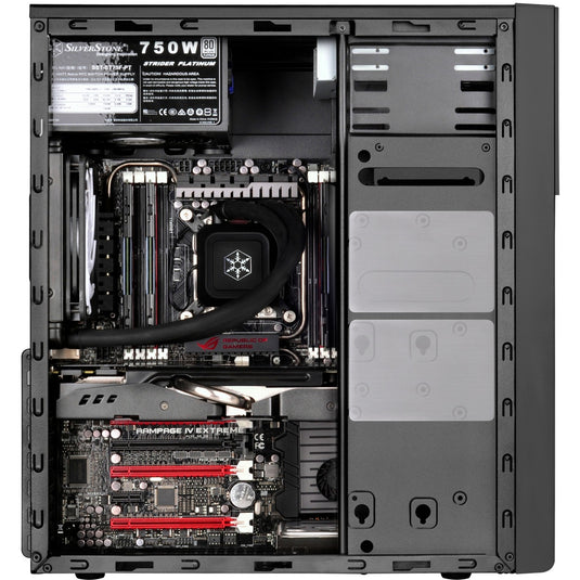 Silverstone sst-ps13b midi tower behuizing (zwart | 2x usb-a)