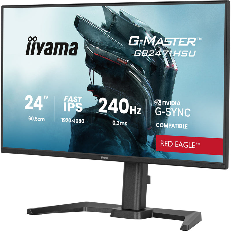 Afbeelding laden in galerijviewer, Iiyama g-master red eagle gb2471hsu-b1 23.8 gaming monitor (zwart, 2x hdmi, displayport, usb-a, usb-c, 240 hz)
