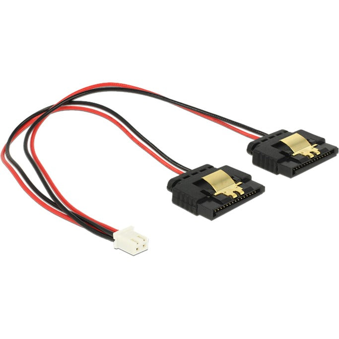 Afbeelding laden in galerijviewer, Delock power 2-pin female > 2 x sata 15-pin splitterkabel (zwart rood, 0,2 meter)

