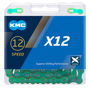 Kmc ketting x12 waxed 126 schakels - aurora green
