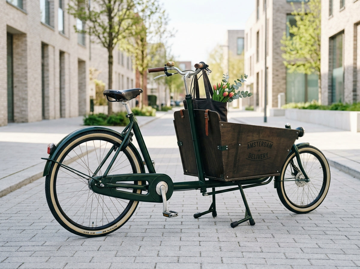 Fietsen hero - Dutch transport bicycle on street