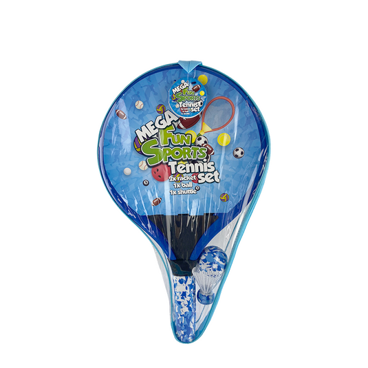 Fun sports mega tennis set blauw 4-delig