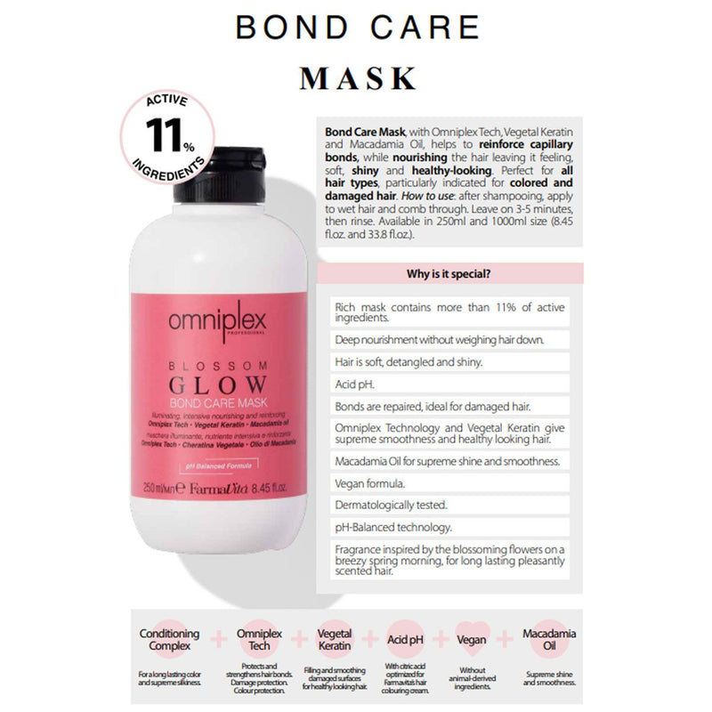 Afbeelding laden in galerijviewer, Farmavita omniplex blossom glow bond care mask 1000ml
