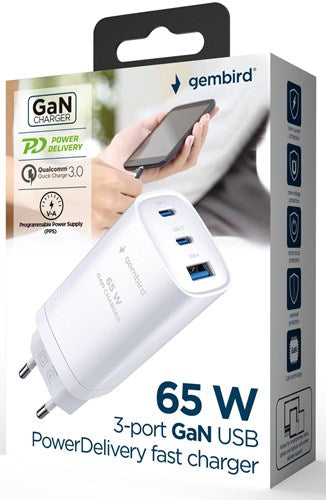 Afbeelding laden in galerijviewer, Enzo gembird usb + 2x usb-c snellader | 65w | wit - 9540153
