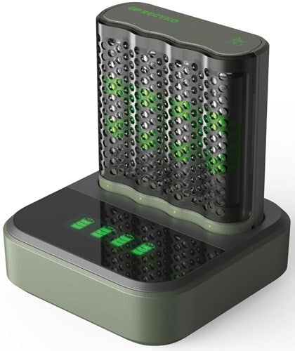 Afbeelding laden in galerijviewer, Gp batterijlader usb 2h met 4x2600ma aa batterij + dock - 3503072
