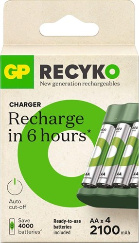 Afbeelding laden in galerijviewer, Gp usb batterijlader + 4 x aa-batterijen 2100mah nimh
