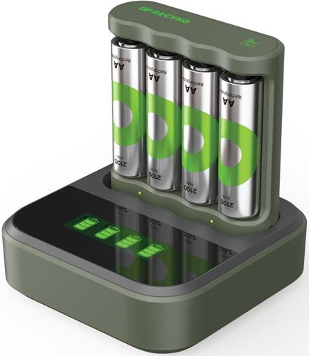 Afbeelding laden in galerijviewer, Gp batterijlader usb 6h met 4x2100ma aa batterij + dock - 3503069
